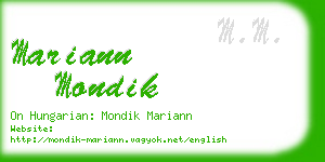 mariann mondik business card